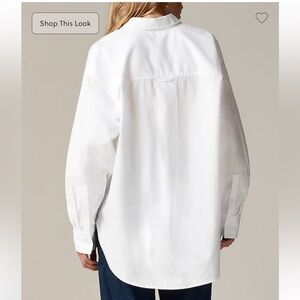 Jcrew Étienne white oversized button down shirt in lightweight oxford size small